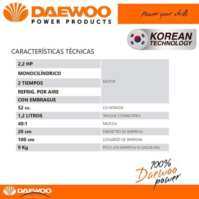 Ahoyadora Gasolina DAEWOO DAEA520-B + Barrena de 1000X200 - Imagen 2