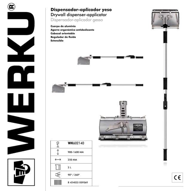 Aplicador-Dispensador de Yeso Extensible WERKU 250MM/980-1600MM 2L - Imagen 1