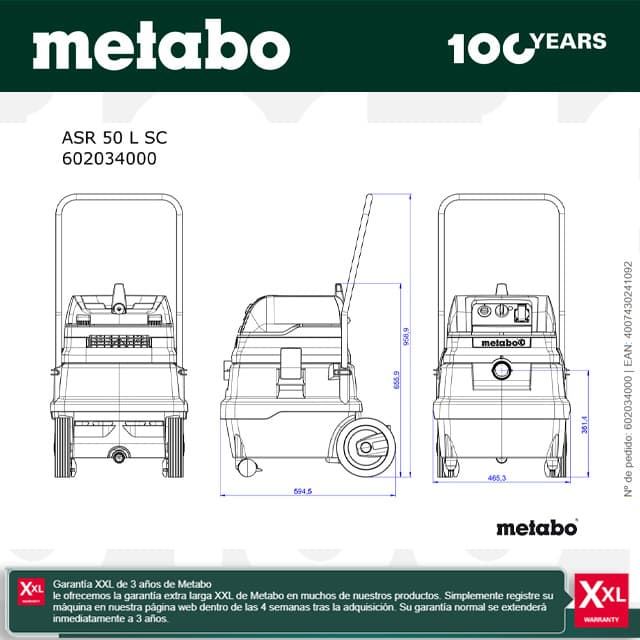 Aspirador Industrial METABO ASR 50 L SC - Imagen 6