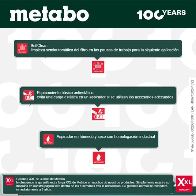 Aspirador Industrial METABO ASR 50 L SC - Imagen 7