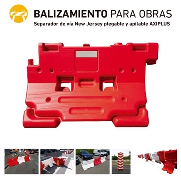 Barrera de Vía New Jersey Plegable y Apilable AXIPLUS - Imagen 1