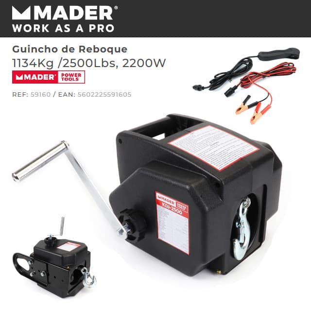 Cabestrante de Remolque MADER 2200W/1134Kg - Imagen 1