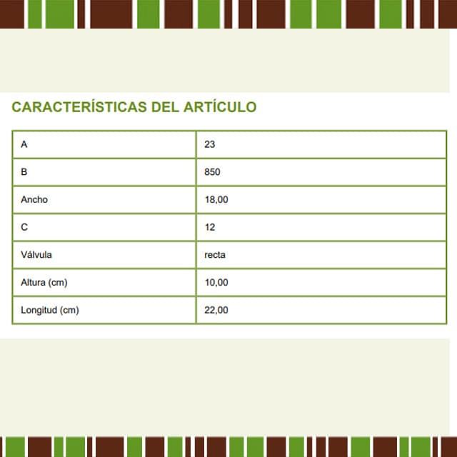 Cámara de Aire 23X850X12 Válvula Recta - Imagen 2