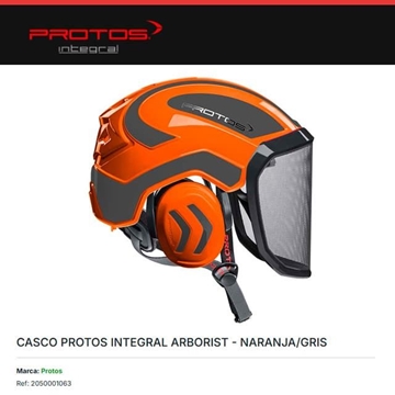 Casco Integral PROTOS Arborist Naranja/Gris - Imagen 1