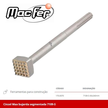 Cincel Bujarda Segmentada SDS-MAX MACFER 45X240MM 7109-S - Imagen 1