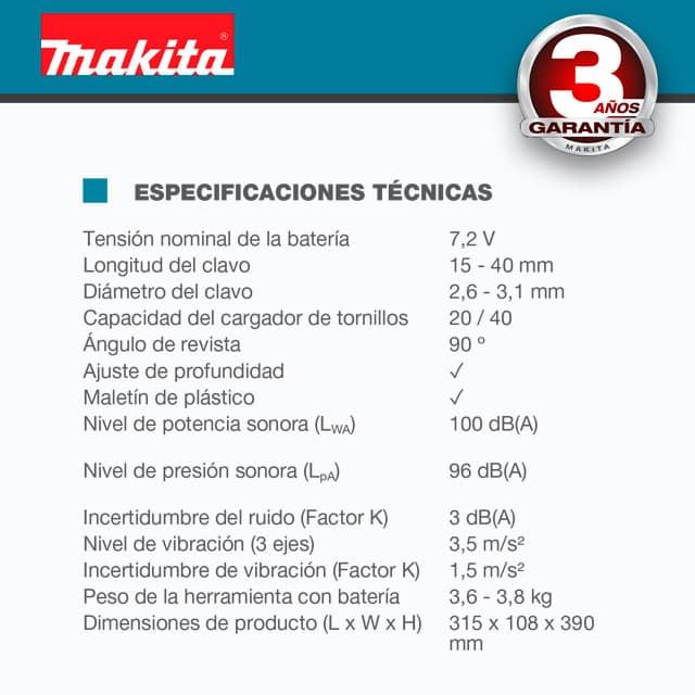 Clavadora de Gas a Batería MAKITA GN420CLSE - Imagen 3