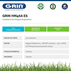 Cortacésped Gasolina GRIN HM 46 A B&S 675 Instart - Imagen 2