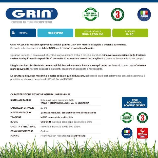 Cortacésped Gasolina GRIN HM 46 A B&S 675 - Imagen 3