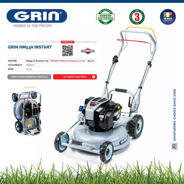 Cortacésped Gasolina GRIN HM 53 A B&S 675 Instart - Imagen 1