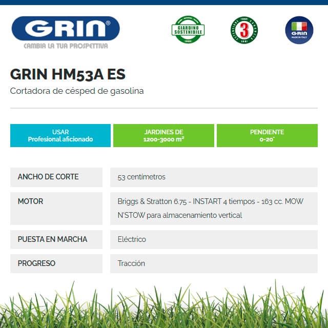 Cortacésped Gasolina GRIN HM 53 A B&S 675 Instart - Imagen 2