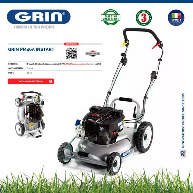 Cortacésped Gasolina GRIN PM 46 A B&S 850 Instart - Imagen 1