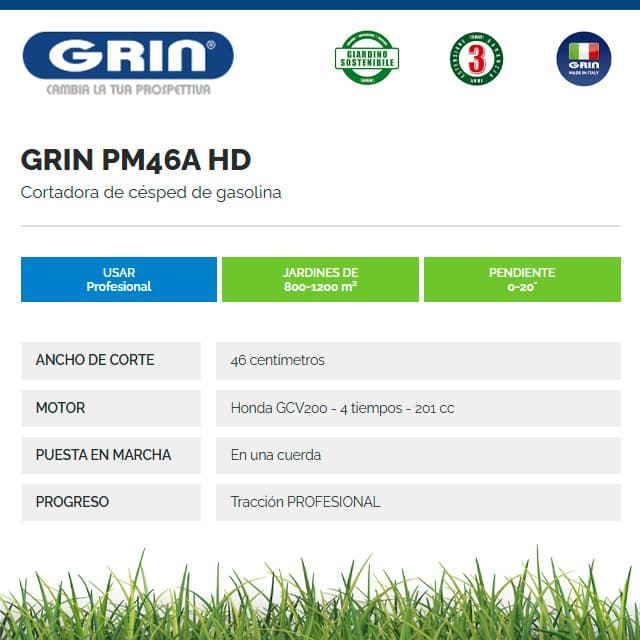 Cortacésped Gasolina GRIN PM 46 A Honda GCV200 - Imagen 2