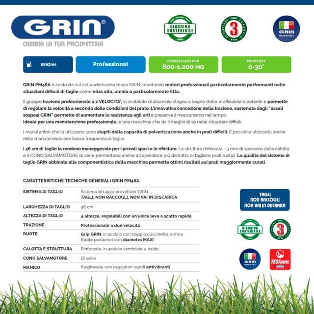 Cortacésped Gasolina GRIN PM 46 A Honda GCV200 - Imagen 5