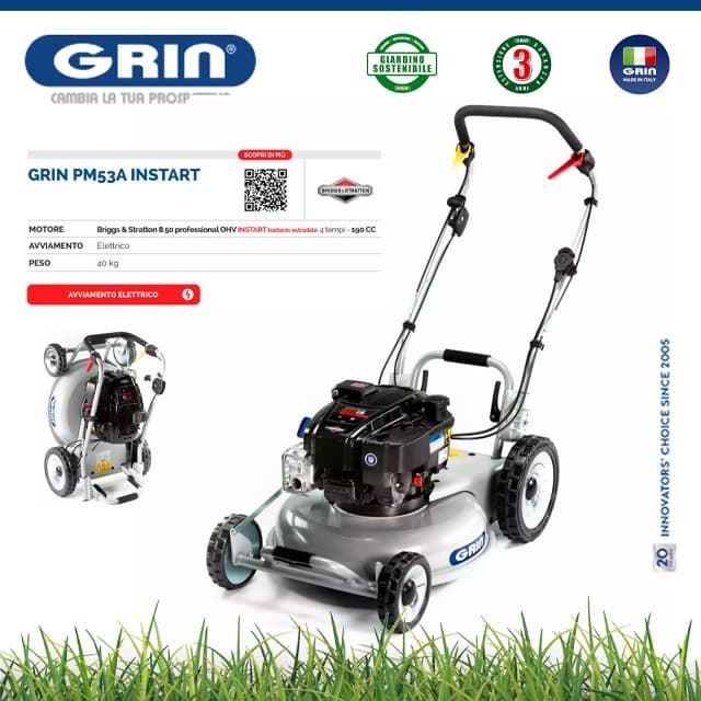 Cortacésped Gasolina GRIN PM 53 A B&S Instart - Imagen 1