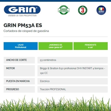 Cortacésped Gasolina GRIN PM 53 A B&S Instart - Imagen 2
