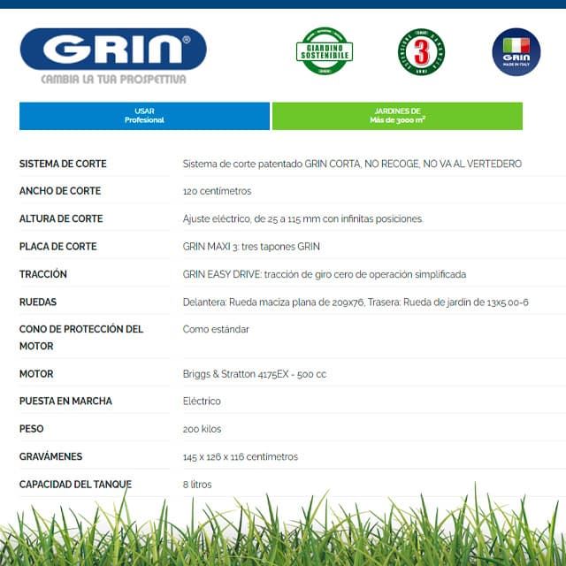 Cortadora de Césped Gasolina GRIN XM120A B&S4175EX - Imagen 4