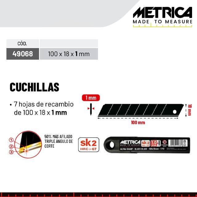 Cuchillas Recambio METRICA One Black Blade - 7Uds - Imagen 1