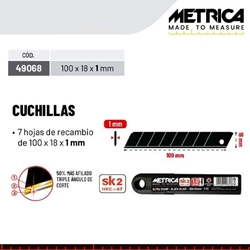 Cuchillas Recambio METRICA One Black Blade - 7Uds - Imagen 1