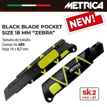 Cutter Black Blade Pocket METRICA Zebra 18 SK2 - Imagen 1