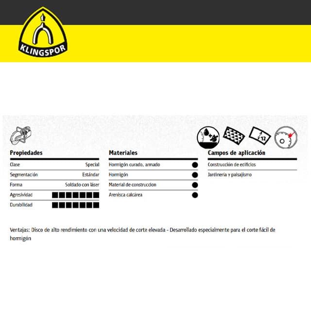 Disco  Diamantado KLINGSPOR DT900BX Special 350X25.4 - Imagen 3
