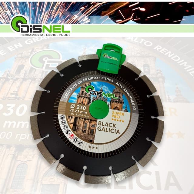 Disco Diamante DISNEL Black Galicia 230 - Especial Granito/Piedras Duras - Imagen 1