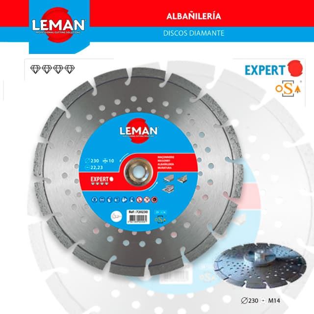 Disco Diamante General de Obra LEMAN 230 Tuerca M14 - Imagen 1