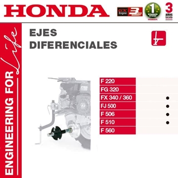 Ejes Diferenciales Motoazadas HONDA FX340/360 FJ500 F506 F510 F560 - Imagen 1