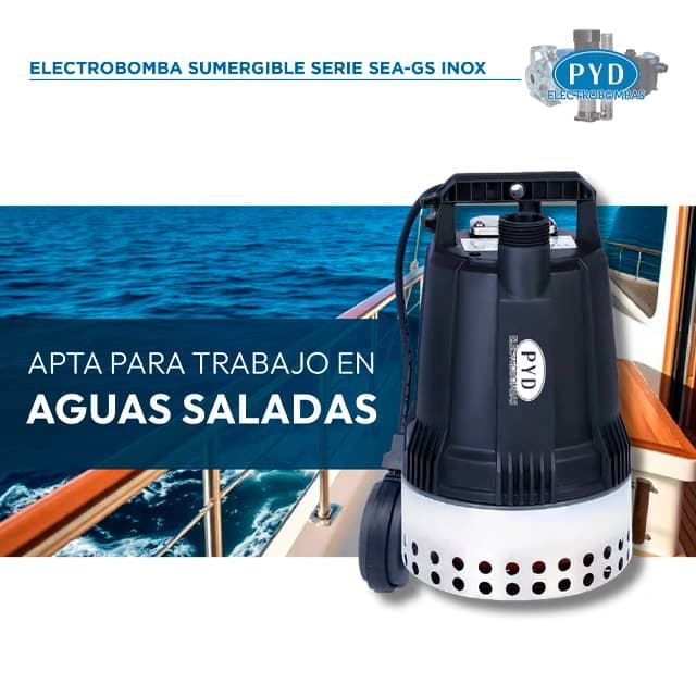 Electrobomba Sumergible PYD Sea-Gs Inox Aguas Saladas - Imagen 1
