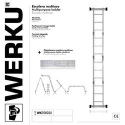 Escalera Multiusos WERKU 150Kg/4.72M + Plataforma - Imagen 1