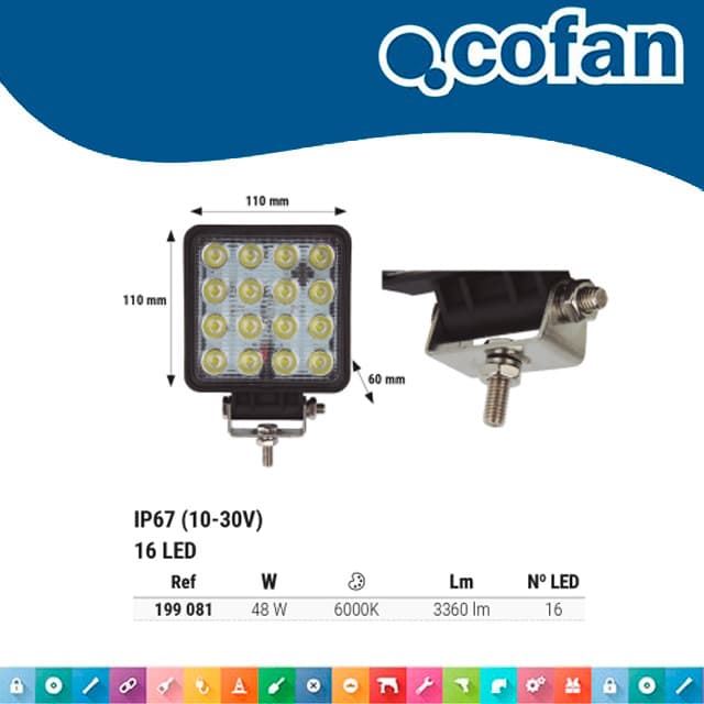 Faro de Trabajo COFAN 16LED 10-30V 6000K 48W IP67 - Imagen 2