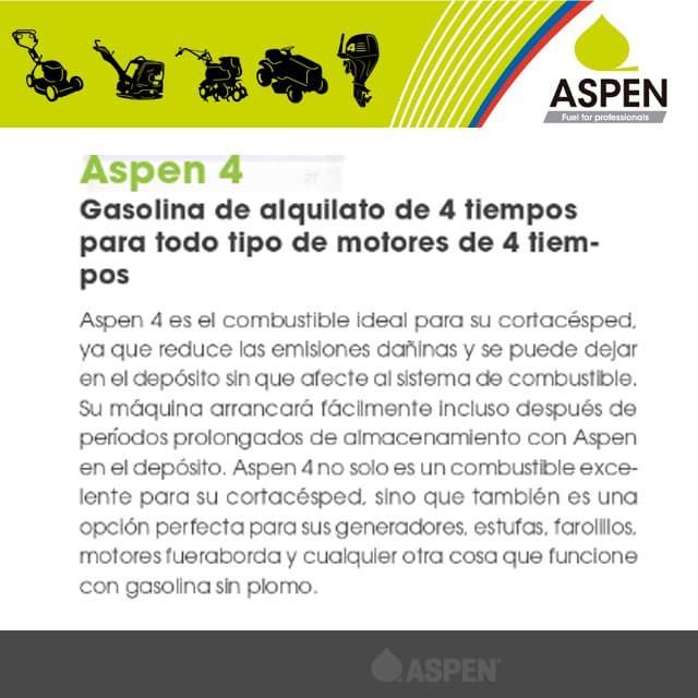 Gasolina de Alkilato ASPEN 4T 5L - Imagen 2