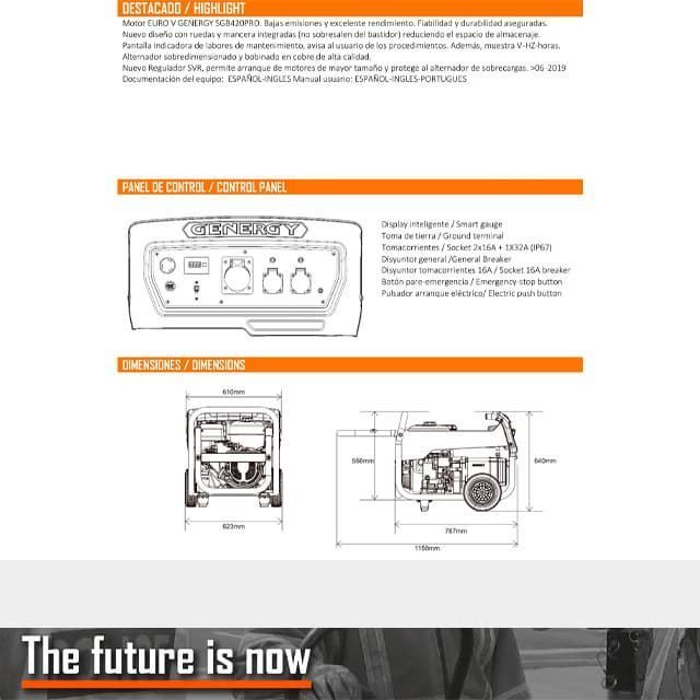 Generador Gasolina GENERGY Navacerrada 5500W E-Start (Arranque Eléctrico) - Imagen 3
