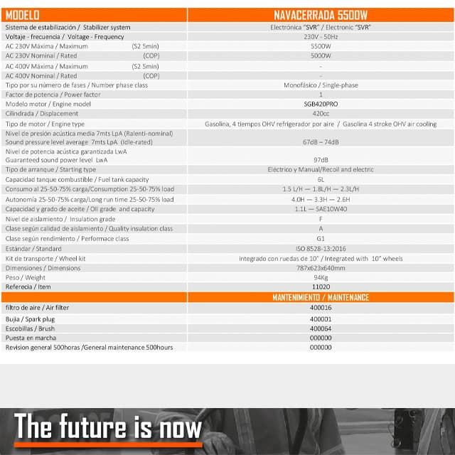 Generador Gasolina GENERGY Navacerrada 5500W Pro-S - Imagen 2
