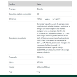 Generador Gasolina LONCIN LC10000SE AVR - Imagen 2