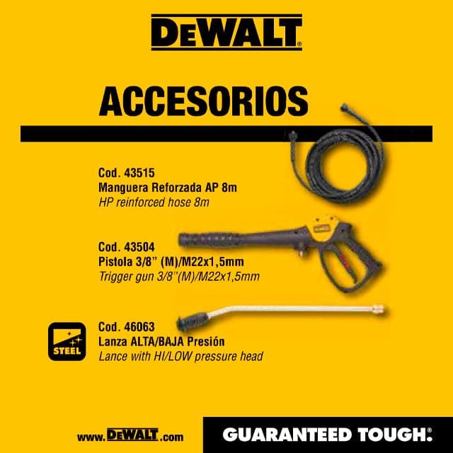 Hidrolimpiadora Eléctrica DeWALT DXPW002CE 180Bar 510L/h - Imagen 4