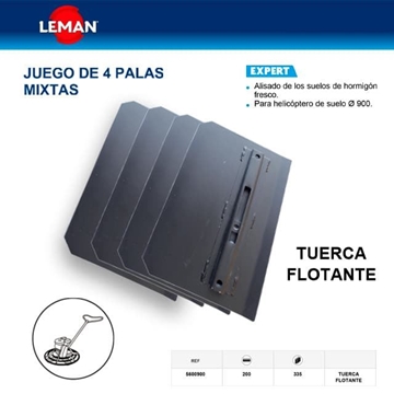 Juego de Palas Mixtas LEMAN D.900 Tuerca Adaptable - Imagen 1