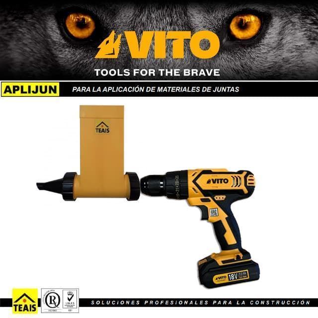 Kit Aplicador de Juntas TEAIS + Taladro Batería VITO 20V - Imagen 2