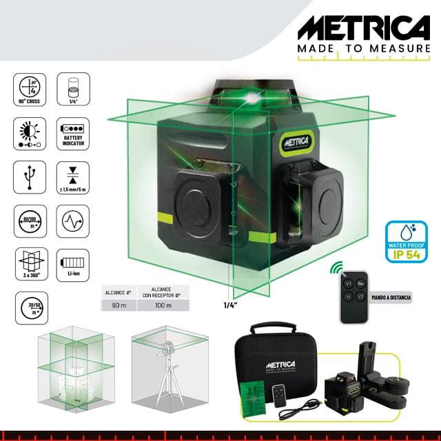 Láser METRICA 3D Mini Green 60M/360º - Imagen 1