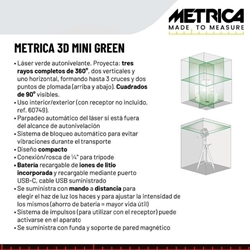Láser METRICA 3D Mini Green 60M/360º - Imagen 2