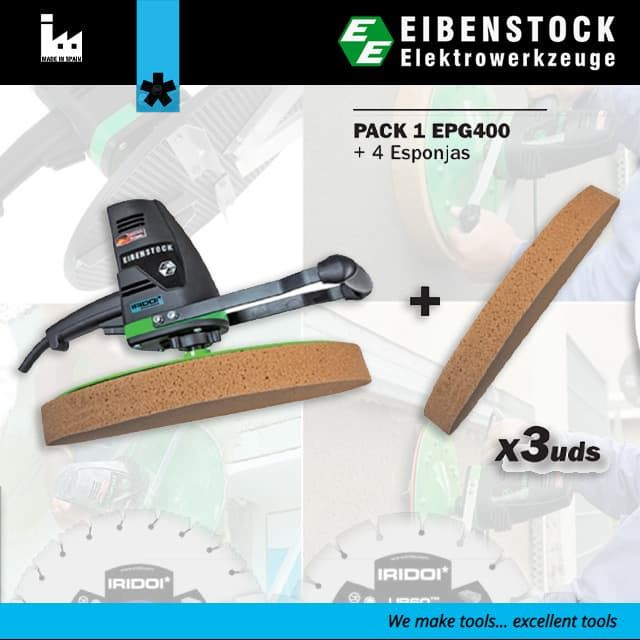 Máquina EIBENSTOCK EPG400 Fratasar, Enfoscar y Emplastecer. Pack EPG400 + 4 Esponjas - Imagen 1