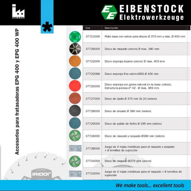 Máquina EIBENSTOCK EPG400 Fratasar, Enfoscar y Emplastecer. Pack EPG400 + 4 Esponjas - Imagen 5