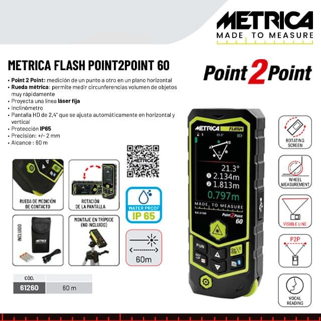 Medidor Láser METRICA Flash Point2Point 60 - Imagen 1