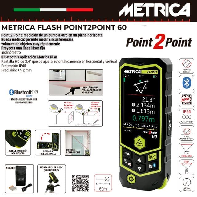 Medidor Láser METRICA Flash Point2Point 60 - Imagen 2