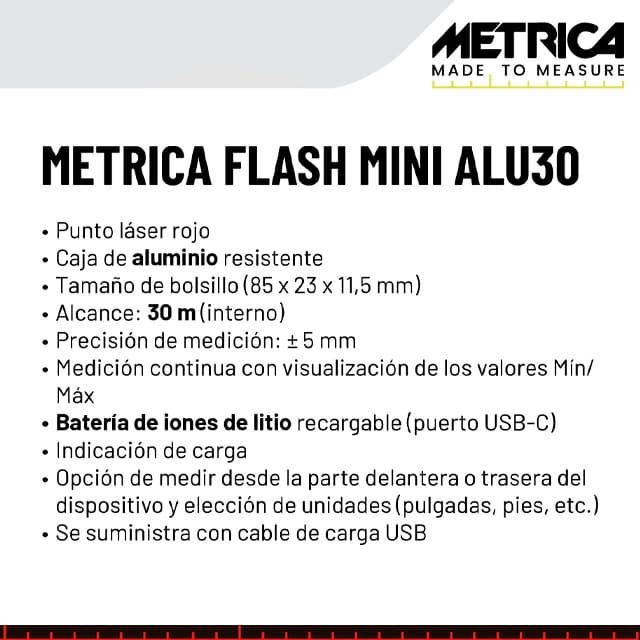 Medidor Láser METRICA Mini Alu30 - Imagen 2