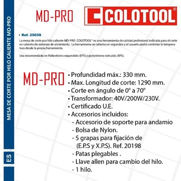 Mesa de Corte Poliestireno Hilo Caliente COLOTOOL MD-Pro SATE - Imagen 2