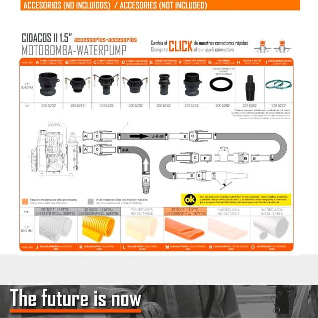 Motobomba Gasolina GENERGY Cidacos 13000L/h - Imagen 4