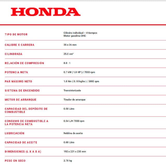 Motor Gasolina HONDA GX25T S4 2T - Imagen 3
