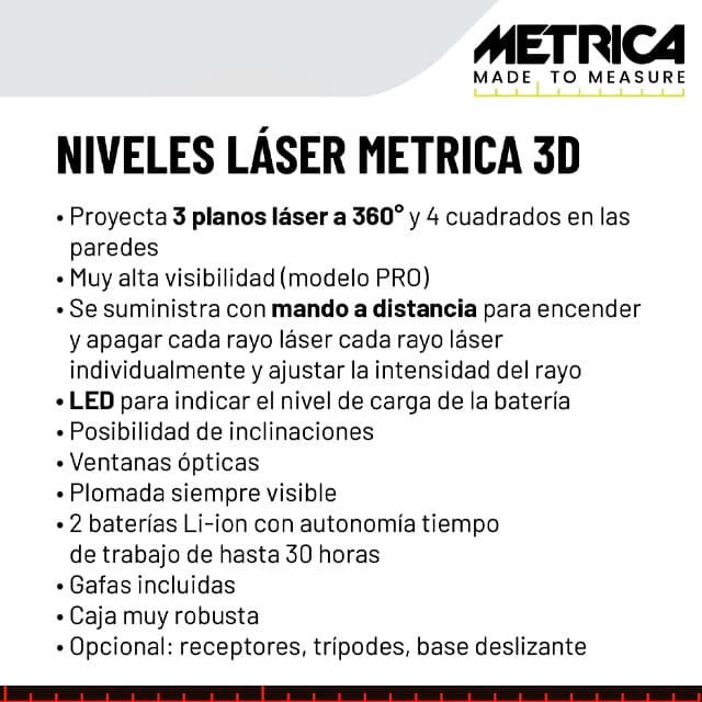 Nivel Láser METRICA 3D Verde - Imagen 3
