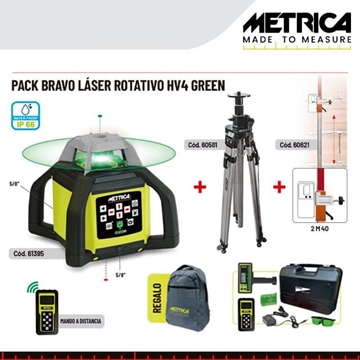 Pack Láser Rotativo METRICA Bravo HV4 Green 500M - Imagen 1