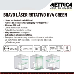 Pack Láser Rotativo METRICA Bravo HV4 Green 500M - Imagen 2